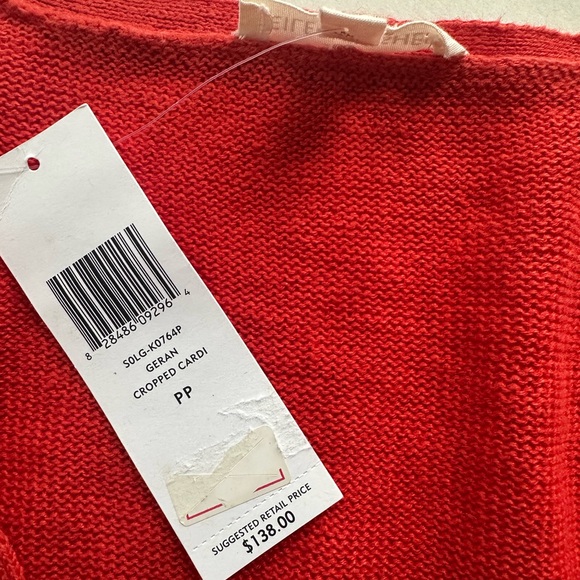 Eileen Fisher 100% Linen Button Front Red Cardigan Sweater - Picture 10 of 11